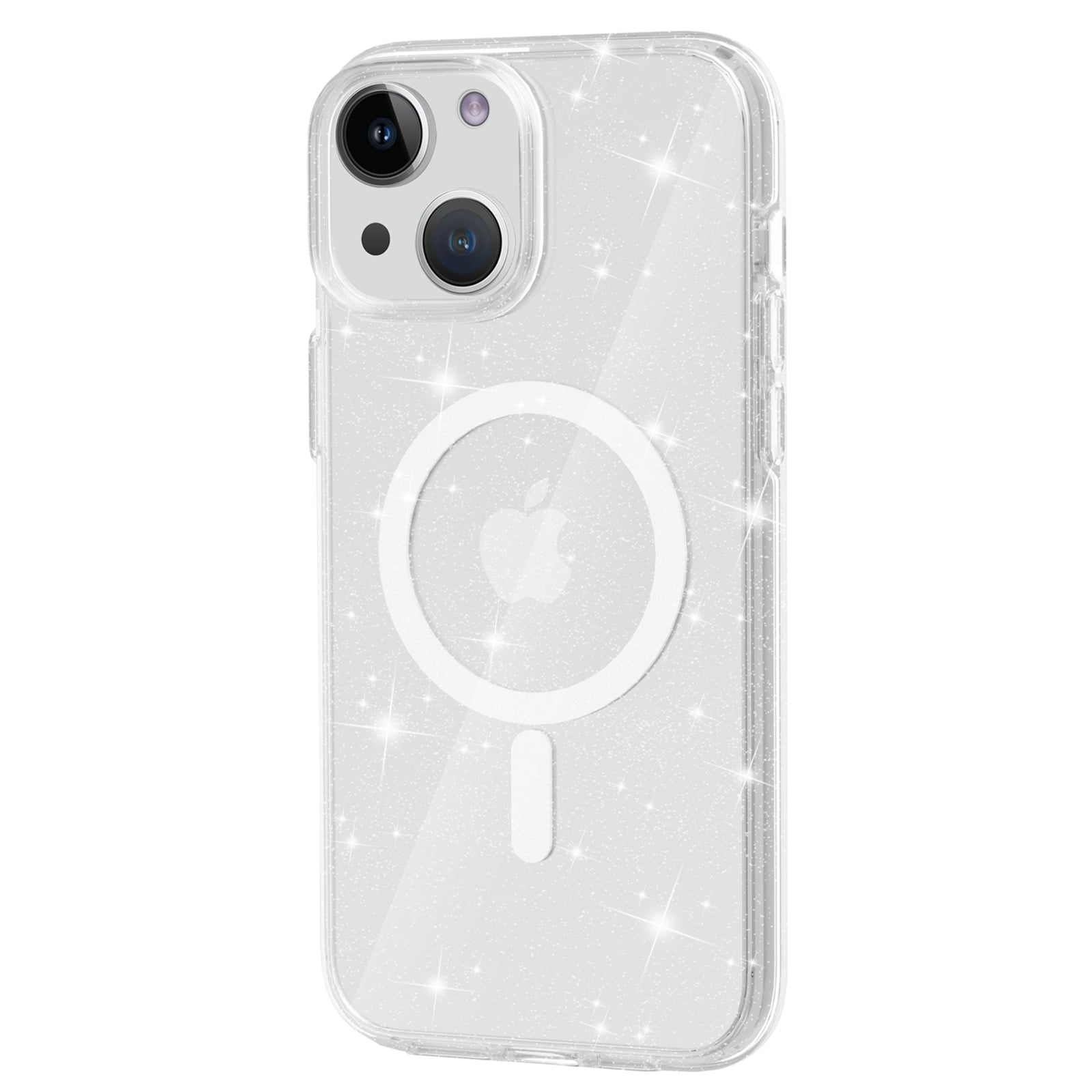 Glitter Back Protector Case for iPhone 15 Plus Hard PC Soft TPU Compatible with MagSafe Phone Cover Glitter Back Protector Case for iPhone 15 Plus Hard PC Soft TPU Compatible with MagSafe Phone Cover